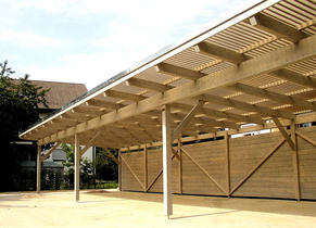 01 - Carportanlage Dacheindeckung mit Wellplatten aus Polycarbonat -sinus-wabe in bronze