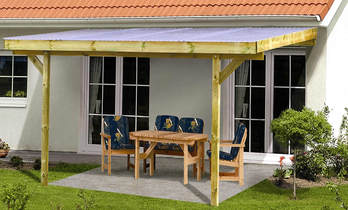 04 - Einfaches Terrassendach mit Standard-Wellplatten aus PVC