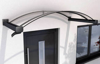 Bogenvordach aus Aluminium - anthrazit mit Plexiglas