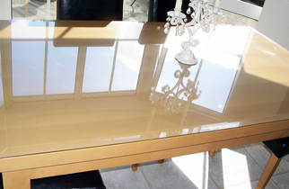 Tischverglasung mit Copolyesterplatte
